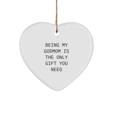 Godmom Gifts, Heart Ornament, Funny Quote, Christmas Unique Gifts from Family to Godmom - Image 1